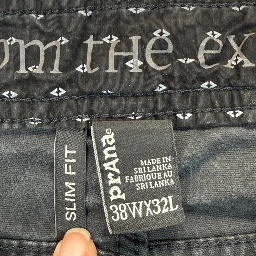 Prana‎ Breathe Slim Fit Pants Organic Cotton Blend Black Jeans 38x32